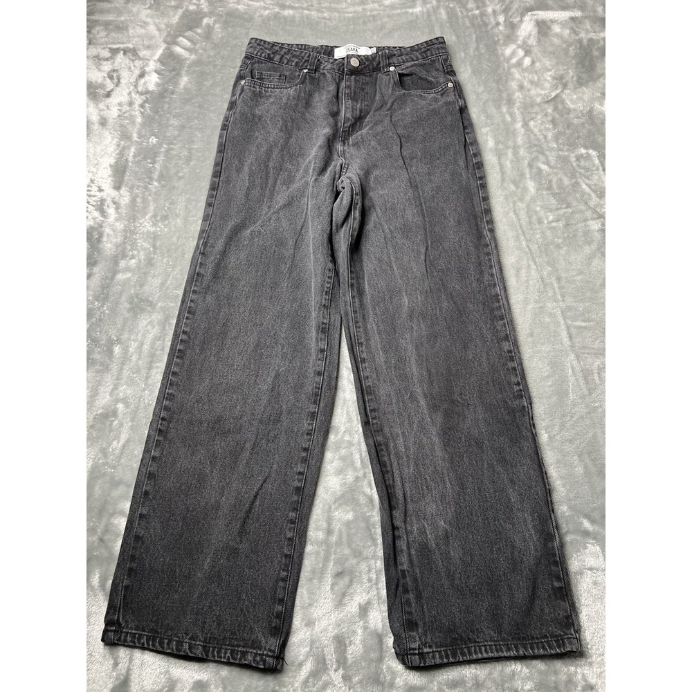 Refuge Jeans Women Size 30x29 Denim Osaka Distressed Black Wash Wide Leg
